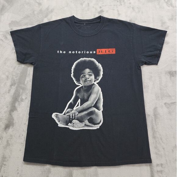 The Notorious BIG Biggie Smalls T-Shirt Size L Black Ready To Die Graphic Rap - Picture 1 of 7